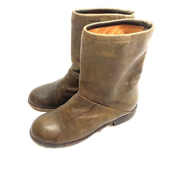 P. Monjo Shoes - P Monjo 885 Bootie Brown Leather Ankle Boot EU 36.5 US 6 Handmade Spain